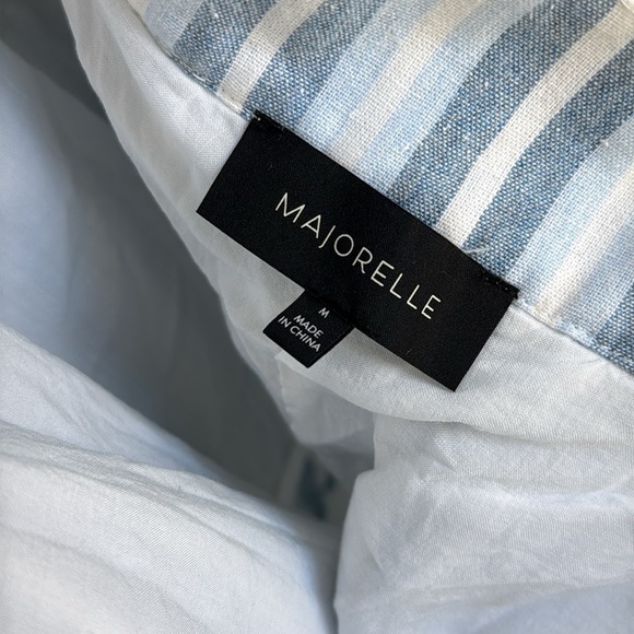 MAJORELLE Callie Romper in Blue Chambray Seersucker Revolve Women’s Medium - Picture 10 of 16